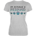 thumbnail image 1 of Halloween I'm Actually a Mermaid Juniors Soft T Shirt Heather LG, 1 of 2