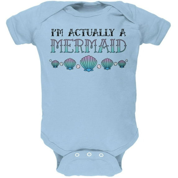 Halloween I'm Actually a Mermaid Soft Baby One Piece Light Blue 6 Month