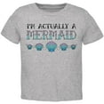 thumbnail image 1 of Halloween I'm Actually a Mermaid Toddler T Shirt Heather 2T, 1 of 2