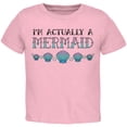 thumbnail image 1 of Halloween I'm Actually a Mermaid Toddler T Shirt Light Pink 3T, 1 of 2