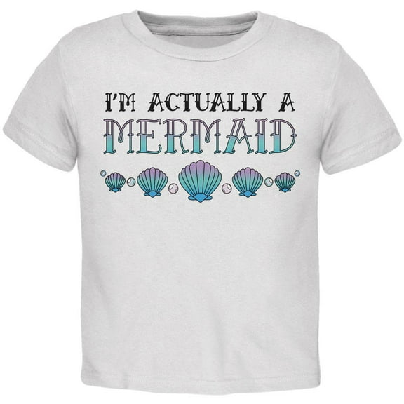 Halloween I'm Actually a Mermaid Toddler T Shirt White 3T