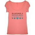 thumbnail image 1 of Halloween I'm Actually a Mermaid Womens Scoop Neck T Shirt Coral SM, 1 of 1