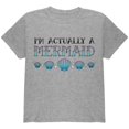 thumbnail image 1 of Halloween I'm Actually a Mermaid Youth T Shirt Heather YMD, 1 of 2