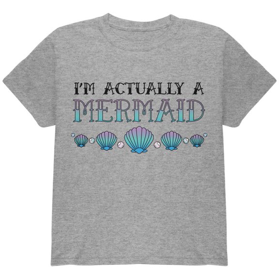 Halloween I'm Actually a Mermaid Youth T Shirt Heather YMD