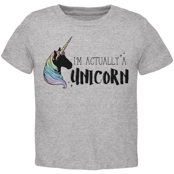 Halloween I'm Actually a Unicorn Toddler T Shirt Heather 3T