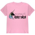 thumbnail image 1 of Halloween I'm Actually a Unicorn Youth T Shirt Light Pink YLG, 1 of 2