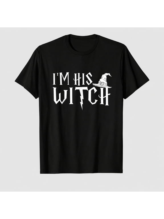 Halloween I'm His Witch Matching Funny Costume For Couples T-Shirt