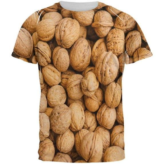 Halloween I'm Nuts Costume Walnuts All Over Mens T Shirt Multi LG
