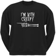 thumbnail image 1 of Halloween I'm With Creepy Black Adult Sweatshirt - Medium, 1 of 1