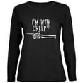 thumbnail image 1 of Halloween I'm With Creepy Black Womens Long Sleeve T-Shirt - Medium, 1 of 1