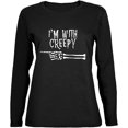 thumbnail image 1 of Halloween I'm With Creepy Womens Long Sleeve T Shirt, 1 of 4