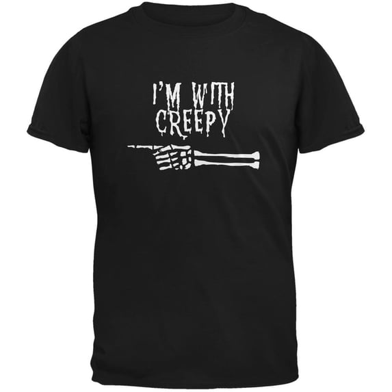 Halloween I'm With Creepy Black Youth T-Shirt - Youth Small