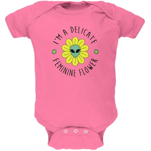 Halloween I'm a Delicate Feminine Flower Alien Soft Baby One Piece Raspberry 24 Month
