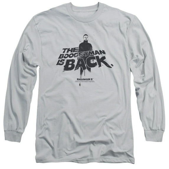 Halloween II Boogeyman Long Sleeve T-Shirt Adult 18/1 Silver