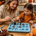 thumbnail image 1 of Halloween Ice Cube Mold 18 Cavity Summer Ice Tray with Skull Pumpkin Bat Spider Ghost House Witch Hat Shapes Reusable Non-Stick Baking Mold For Ice Cube Chocolate Candy Party Drinks Dessert Making, 1 of 5