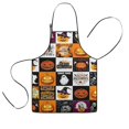 thumbnail image 1 of Halloween Icons Collage Pattern Kids Aprons for Girls and Boys,Adjustable Neck Strap Toddler Aprons for Kids Cooking Baking,23.6"x19", 1 of 7
