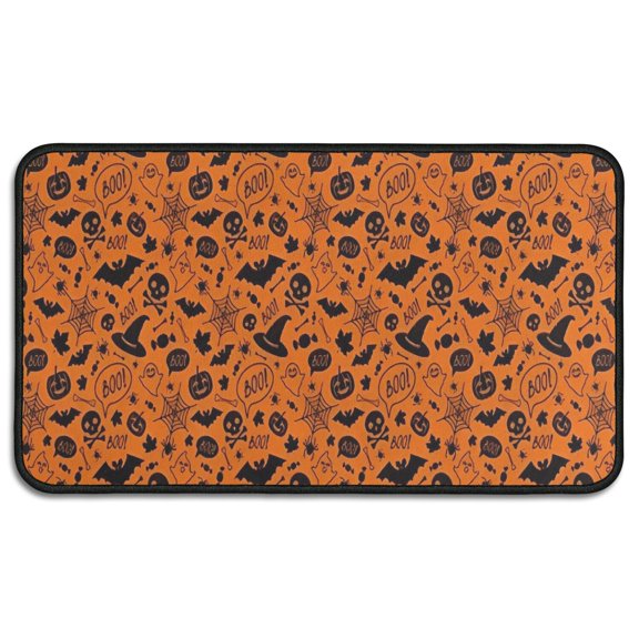 Halloween Icons Pattern Door Rugs,Washable Non Slip Door Mats Indoor,Decorative Door Mats,Entry Mat Indoor for Entrance,Bedroom,Kitchen,Bathroom,30"x17"