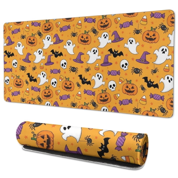 Halloween Icons Pattern Extended Large Mouse Pad, Keyboard Mouse Pad ...