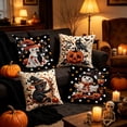 thumbnail image 1 of Halloween Imitation Embroidery Pillow Cover Linen Cushion Case 18x18 Breathable Soft Hidden Zipper Spooky Decor for Sofa Home by MPOISVA, 1 of 7