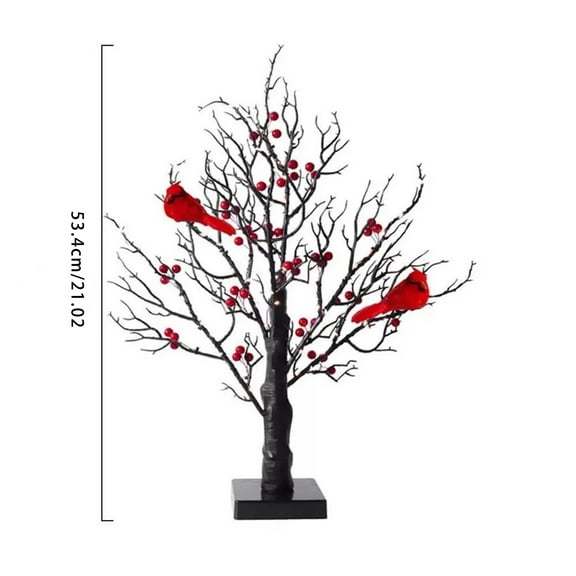 Halloween Indoor Decorations 1 Pack 21 Inch Black Halloween Tree with 21 Orange Led Lights, Battery Operated Lighted Spooky Tabletop Tree for Halloween Decor Home Table Holiday Party