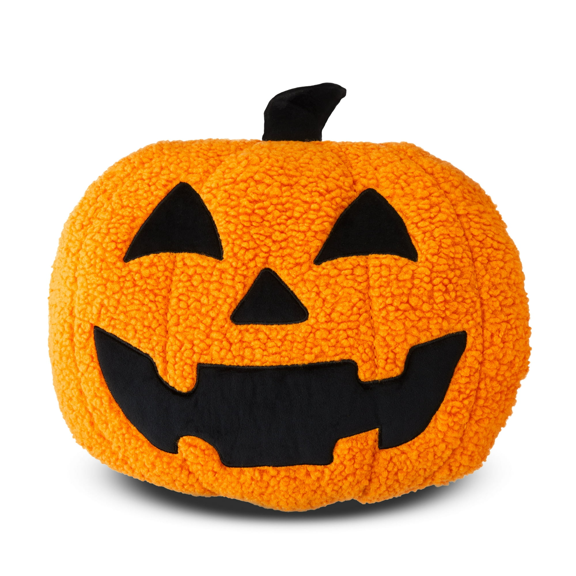 Halloween Black & Orange Pumpkin Decorative Pillow, 12.75 in, by Way To Celebrate