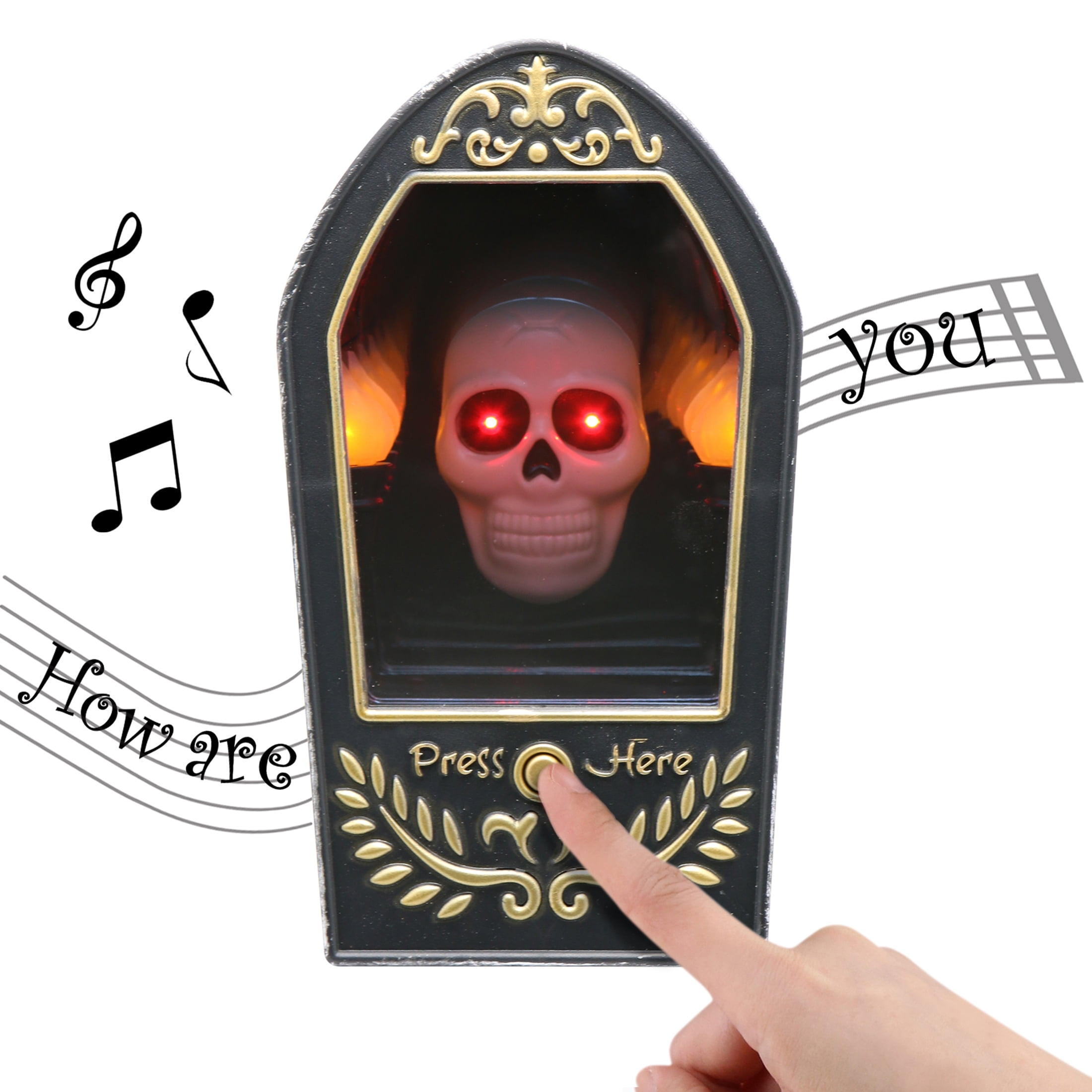 Halloween Infinity Mirror Skull Door Greeter Outdoor Décor, 7.5 in, by