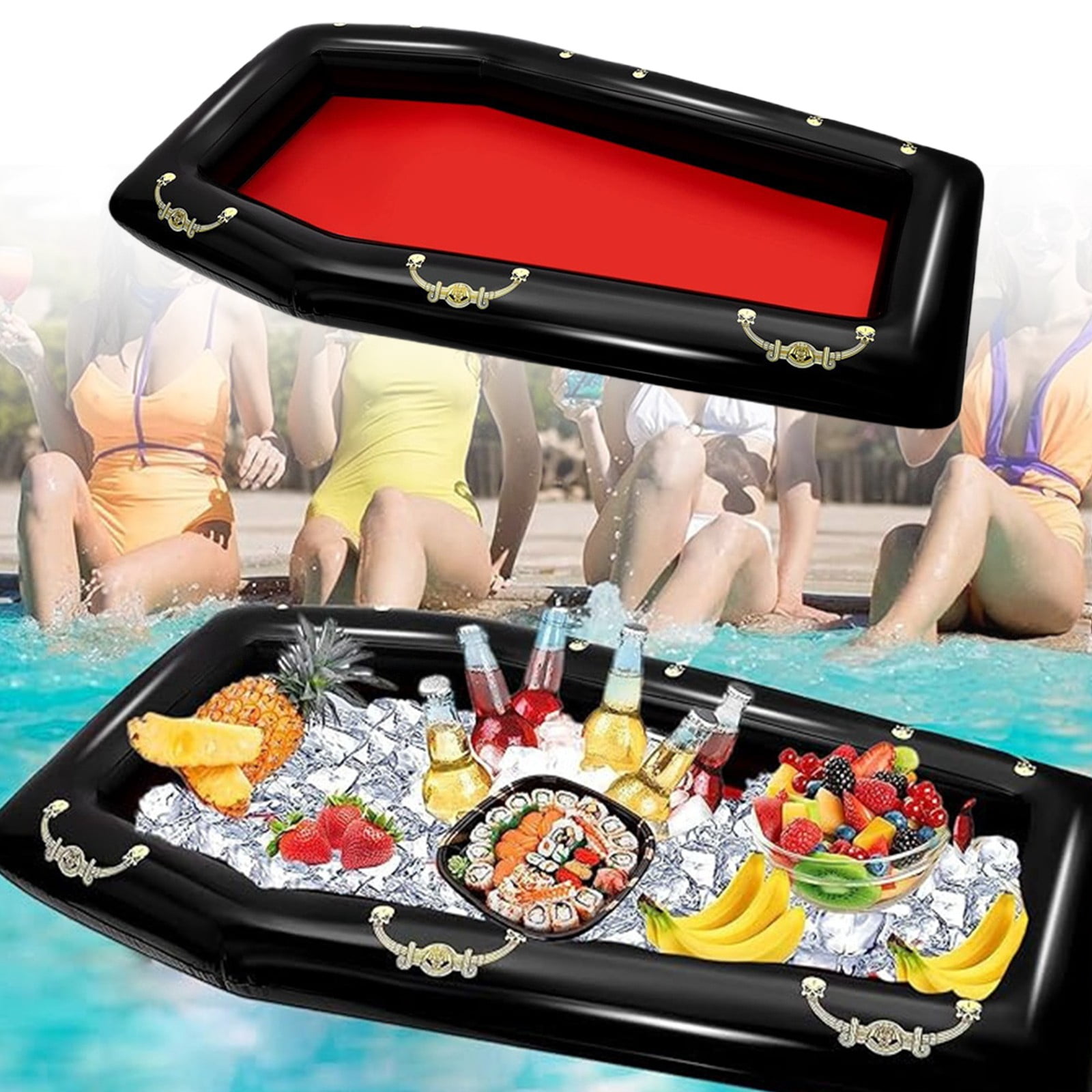 Halloween Inflatable Coffin Cooler Fake Coffin Drink Containers Spooky ...