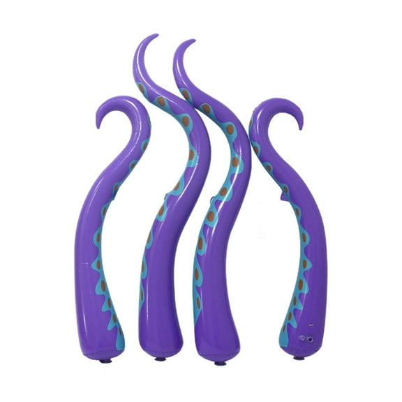 Halloween Inflatable Decorations, Purple Octopus Tentacles, PVC Inflatable Party Supplies for Outdoor Indoor Festival, Easy to Inflate and Deflate, Durable Waterproof Material, 4 Pieces Set