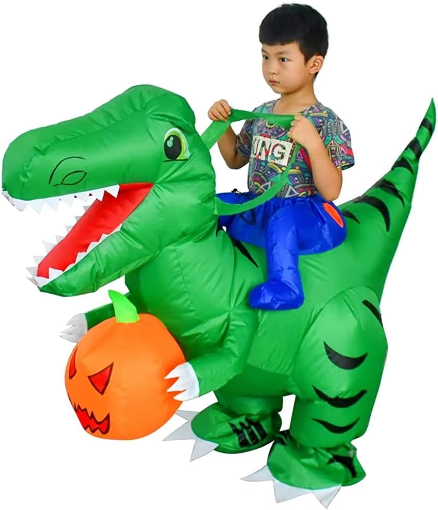 Halloween Inflatable Dinosaur Costume for Kids, Ride on Dinosaur Blow