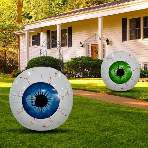 Halloween Inflatable Eyeball Decor, Halloween Party Decorations, Outdoor Halloween Decorations, Inflatable Balloon, 22 Inch Diameter Blue 4D Scary Bloodshot Eyeball 1 Pcs for