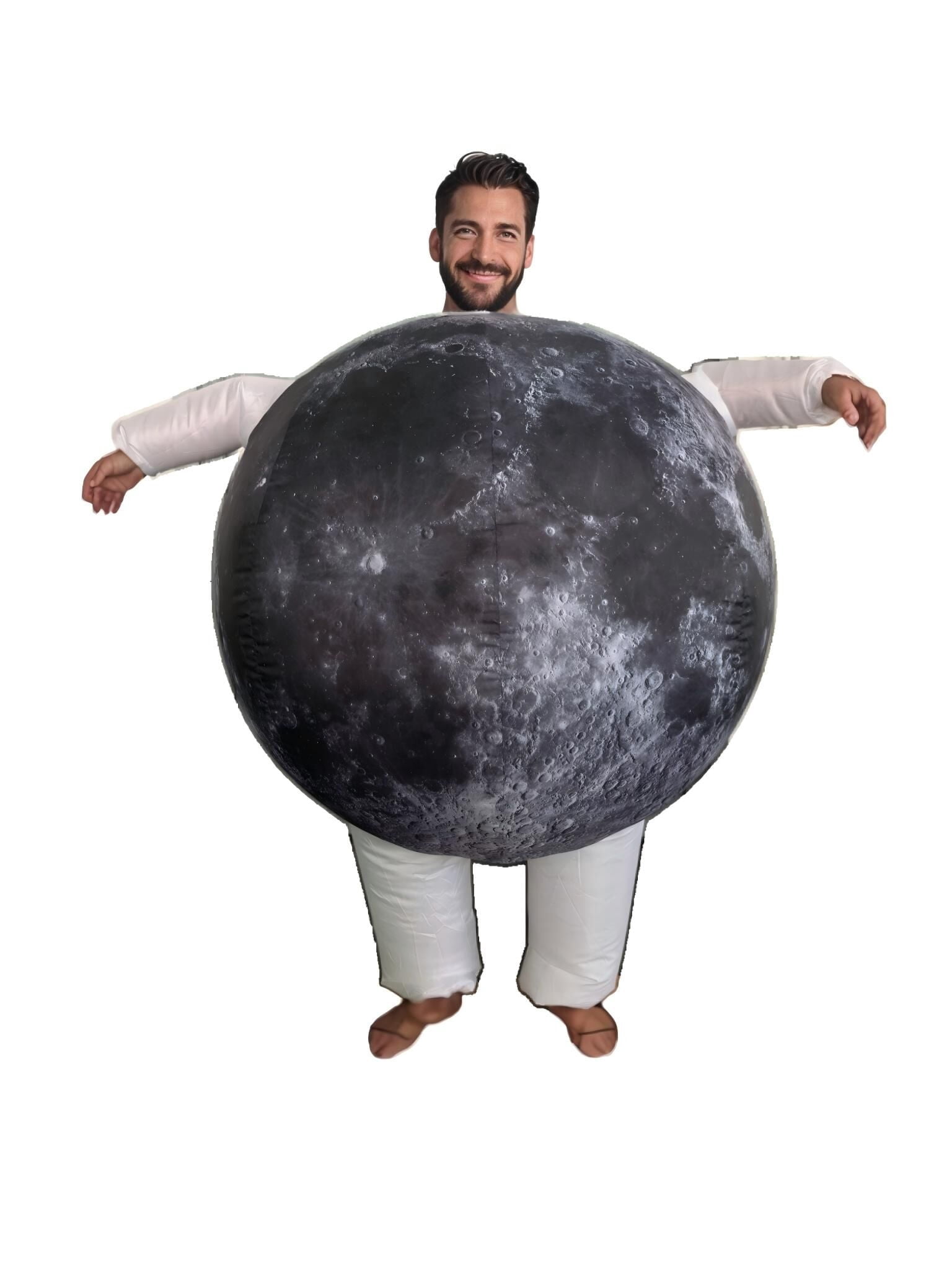 Halloween Inflatable Planet Costume for Adults Moon Mascot Costume Full-Body Planet Cosplay Suit for Halloween, Christmas,Carnival
