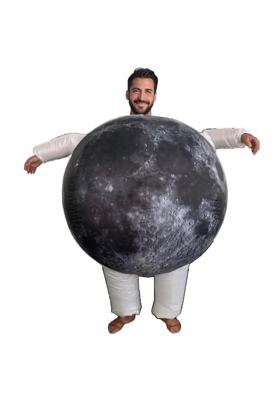 Halloween Inflatable Planet Costume for Adults Moon Mascot Costume Full-Body Planet Cosplay Suit for Halloween, Christmas,Carnival