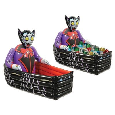 PMU Halloween Inflatable Vampire & Coffin Cooler Party Decoration 42in width x 30in height (1/pkg) Pkg/12