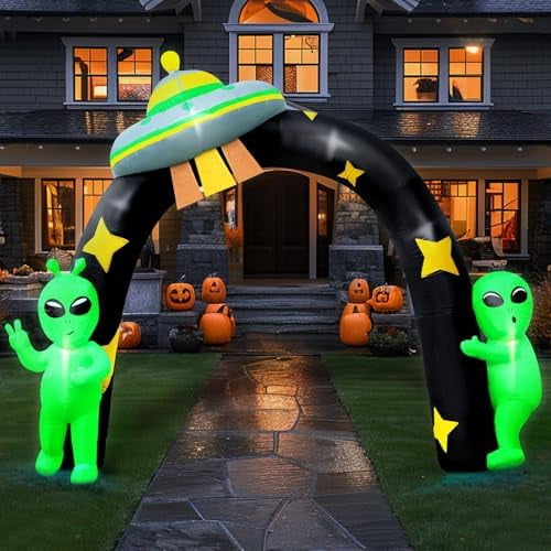 Halloween Inflatables Archway 8FT Alien Inflatable Blow Up Halloween ...