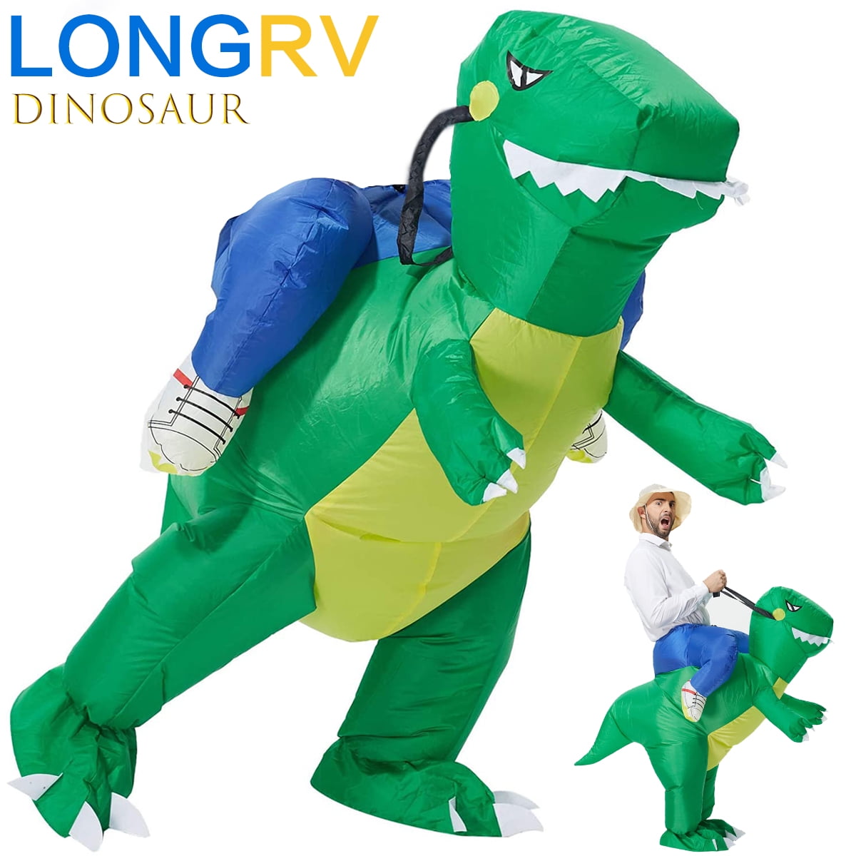 Halloween Inflatables Dinosaur Costume for Adults, Funny Blow Up Costumes for Halloween
