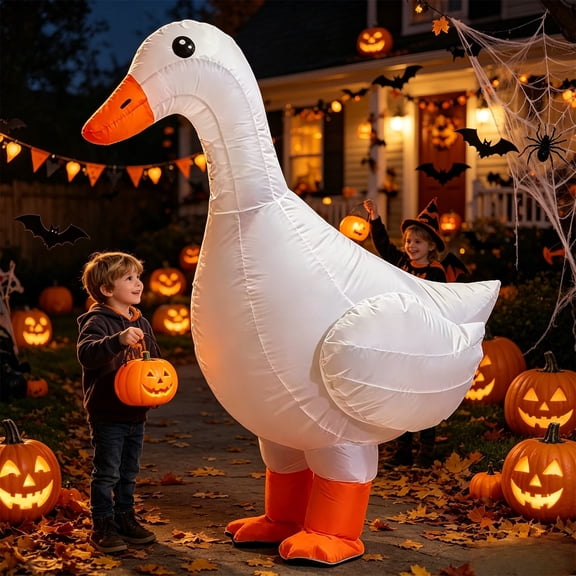Halloween Inflatables Goose Costumes, Farm Ranch Inflatables Animals Cute Decorations, Funny Blow Up Animal Suit, Halloween Party Cosplay Outfit for Men and Women