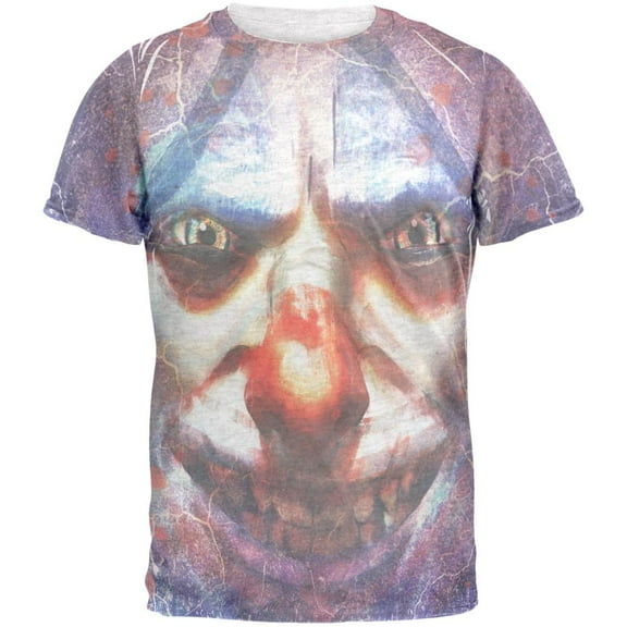 Halloween Insane Nightmare Clown Mens T Shirt Heather White LG