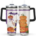 thumbnail image 1 of Halloween Insulated Tumblers Happy Halloween Tumbler Cup with Straw,Thermal with Lids for Hot and Cold Drinks for Daughter Son 40 oz Spooky Tumbler, 1 of 7
