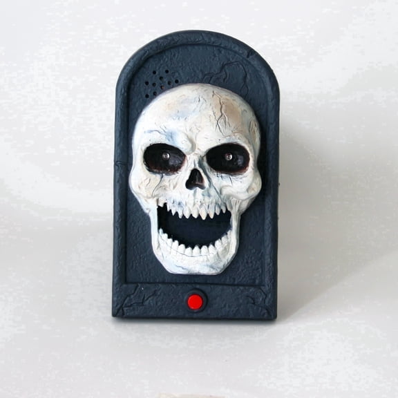 Halloween Interactive Doorbell Skull Light-up Talking Prank Doorbell