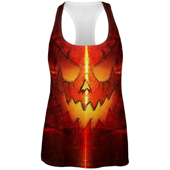 Halloween Intergalactic Pumpkin of Doom All Over Womens Work Out Tank Top Multi SM