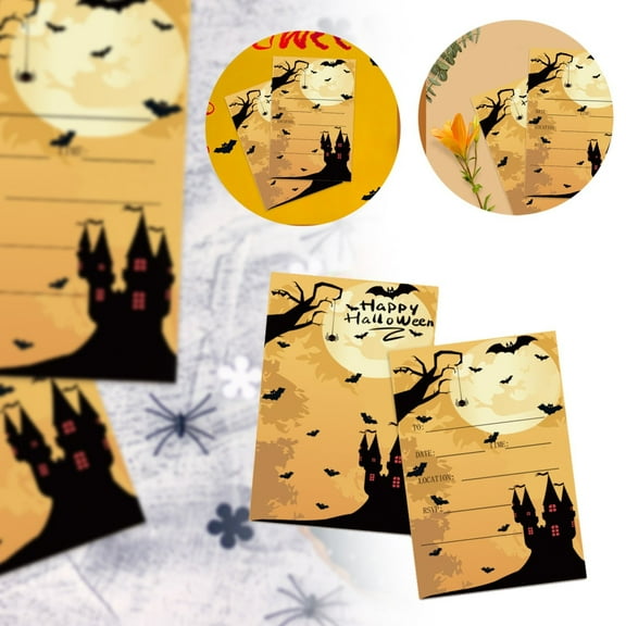 Halloween Invitation Cards Halloween Invitations With For Kids Adults 10pcs Invitation Cards For Halloween Scary Themed Parties/ Halloween theme party black castle invitation card