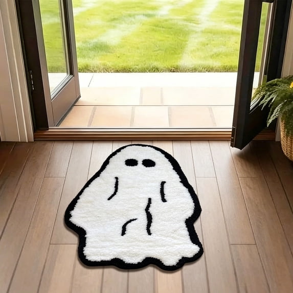 Halloween Irregular Rug Non Slip Floor Mat Washable Stain Resistant Soft Area Carpet for Bedroom Living Room Sofa Side Entryway Indoor Decorative