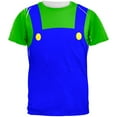 thumbnail image 1 of Halloween Italian Green Plumber Costume All Over Adult T-Shirt - Large, 1 of 2