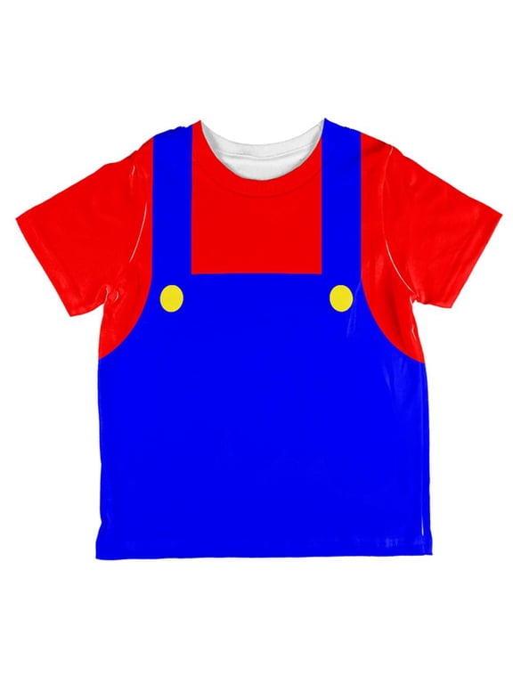 Halloween Italian Red Plumber Costume All Over Toddler T Shirt Multi 6T
