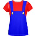 thumbnail image 1 of Halloween Italian Red Plumber Costume All Over Womens T Shirt Multi SM, 1 of 2