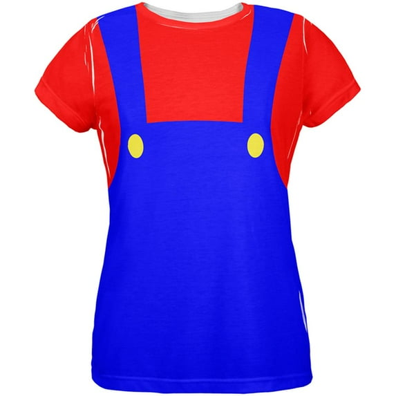 Halloween Italian Red Plumber Costume All Over Womens T Shirt Multi SM