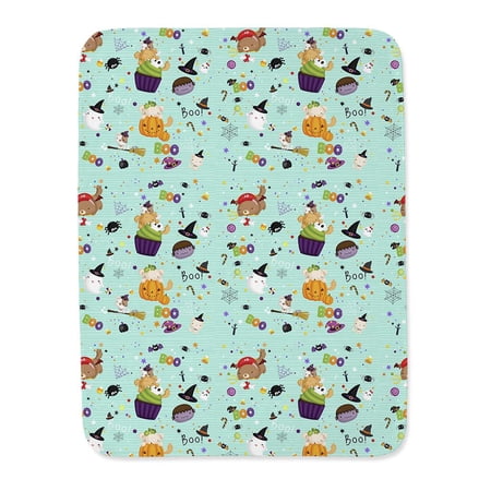 Halloween Items Pattern Blanket - , White, Small