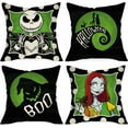 thumbnail image 1 of Halloween Jack Decorative Throw Pillow Covers 16 x 16 Set of 4, Green Black Sally Monster Boo Cushion Case Decor, Funny Holiday Polka Dot Home Decoration for Sofa Couch, 1 of 7