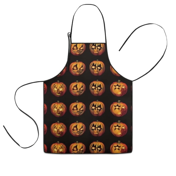 Halloween Jack Lanterns Pattern Kids Aprons for Girls and Boys,Adjustable Neck Strap Toddler Aprons for Kids Cooking Baking,23.6"x19"