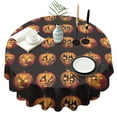thumbnail image 1 of Halloween Jack Lanterns Pattern Round Tablecloth 60"x60",Wrinkle Wipeable Table Cloth for Kitchen Dining Room Picnic Patio Party, 1 of 6